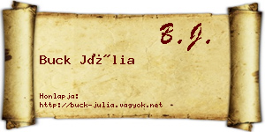 Buck Júlia névjegykártya